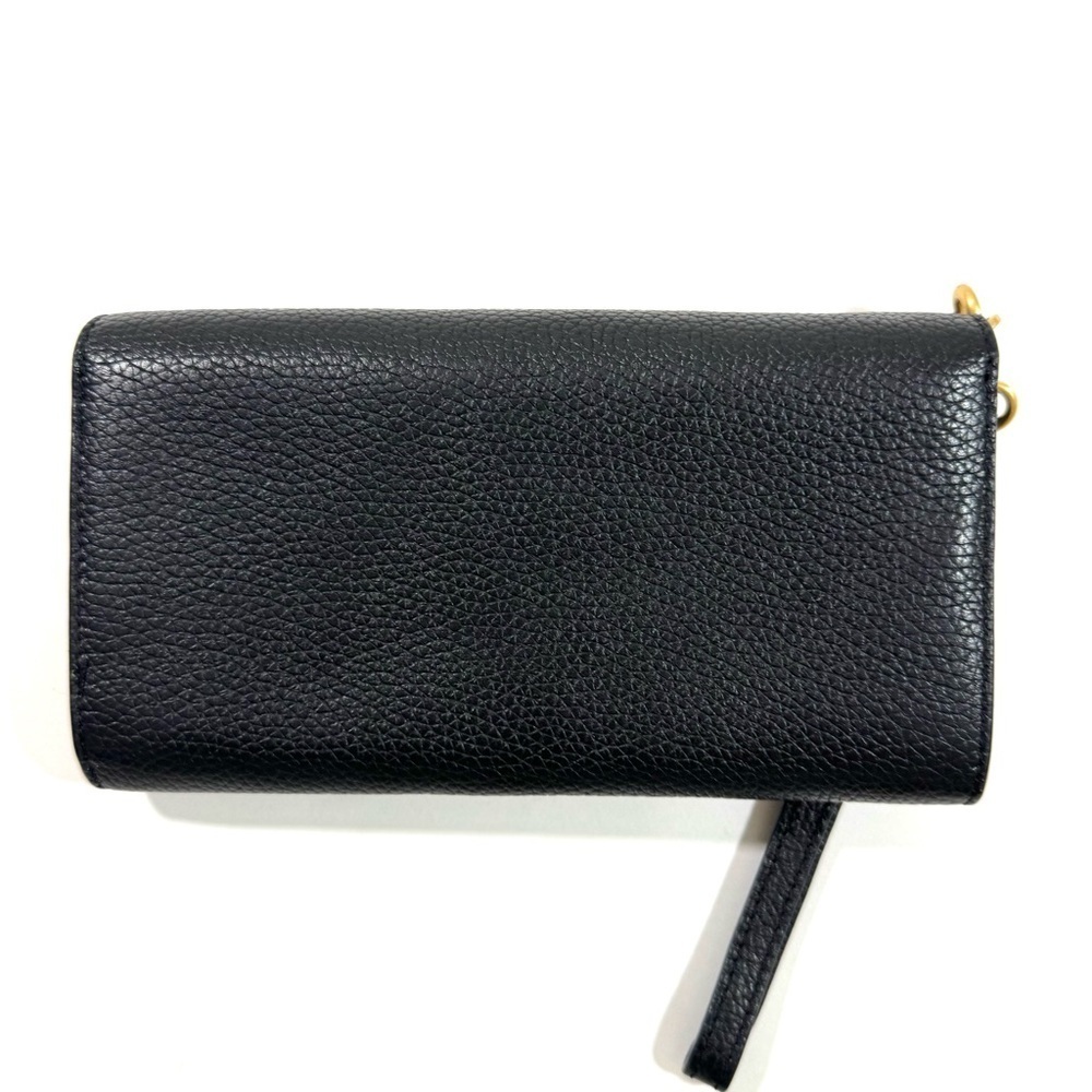 Tory Burch Britten Envelope Wallet Black Pebbled Leather - Picture 3 of 13